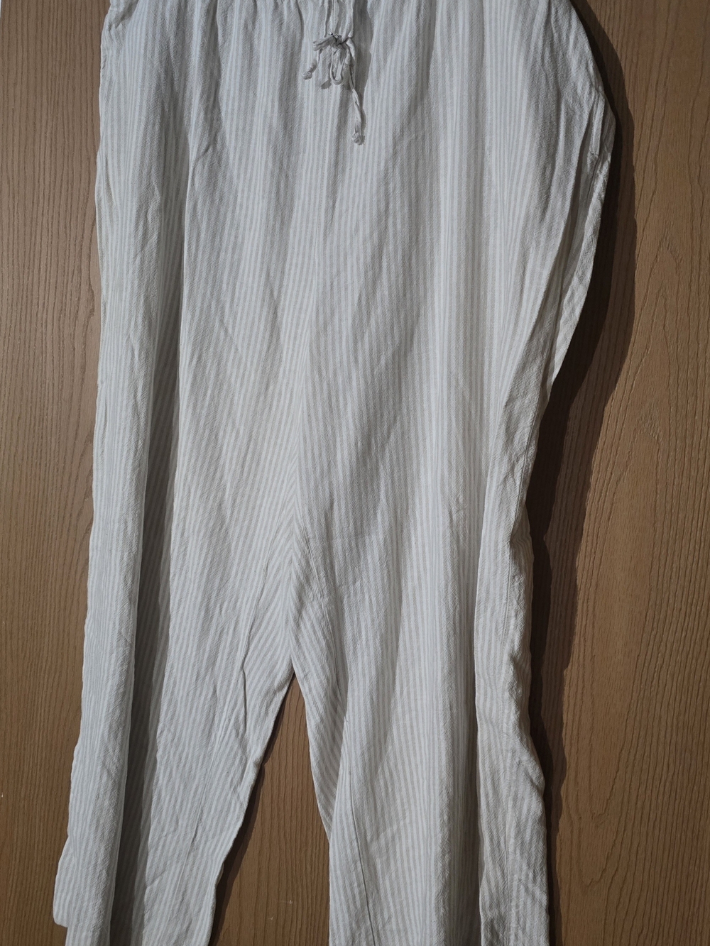 Old Navy Cream Stripe Wide-Leg Drawstring Pants